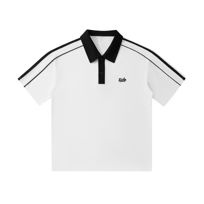 Contrast Collar Short-Sleeve Polo Shirt