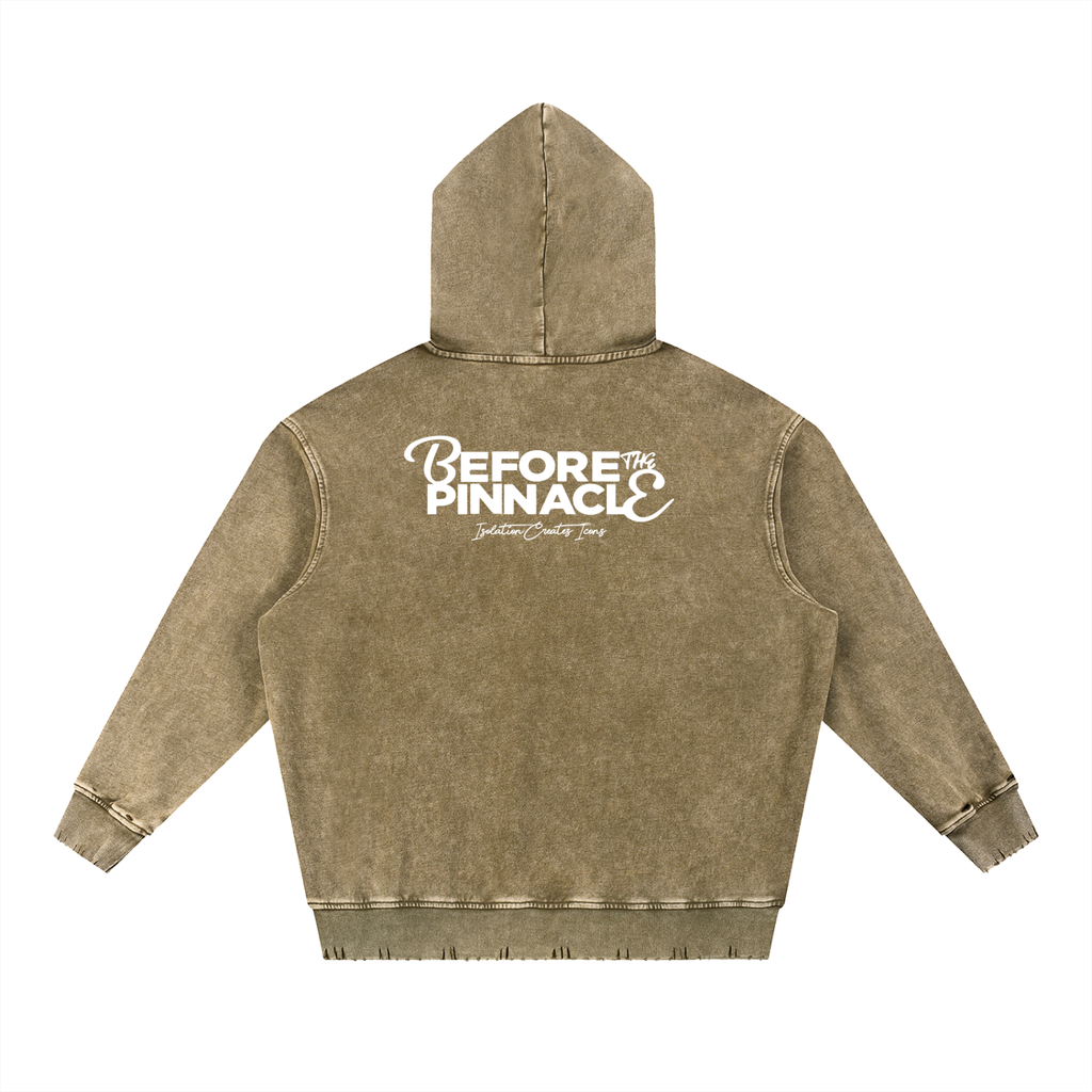 Snow Wash Hand-Frayed Heavyweight  Hoodie