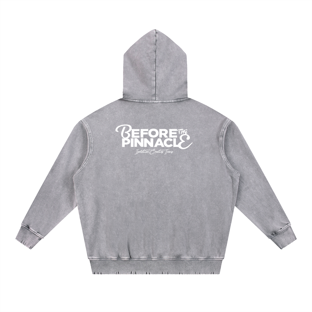 Snow Wash Hand-Frayed Heavyweight  Hoodie