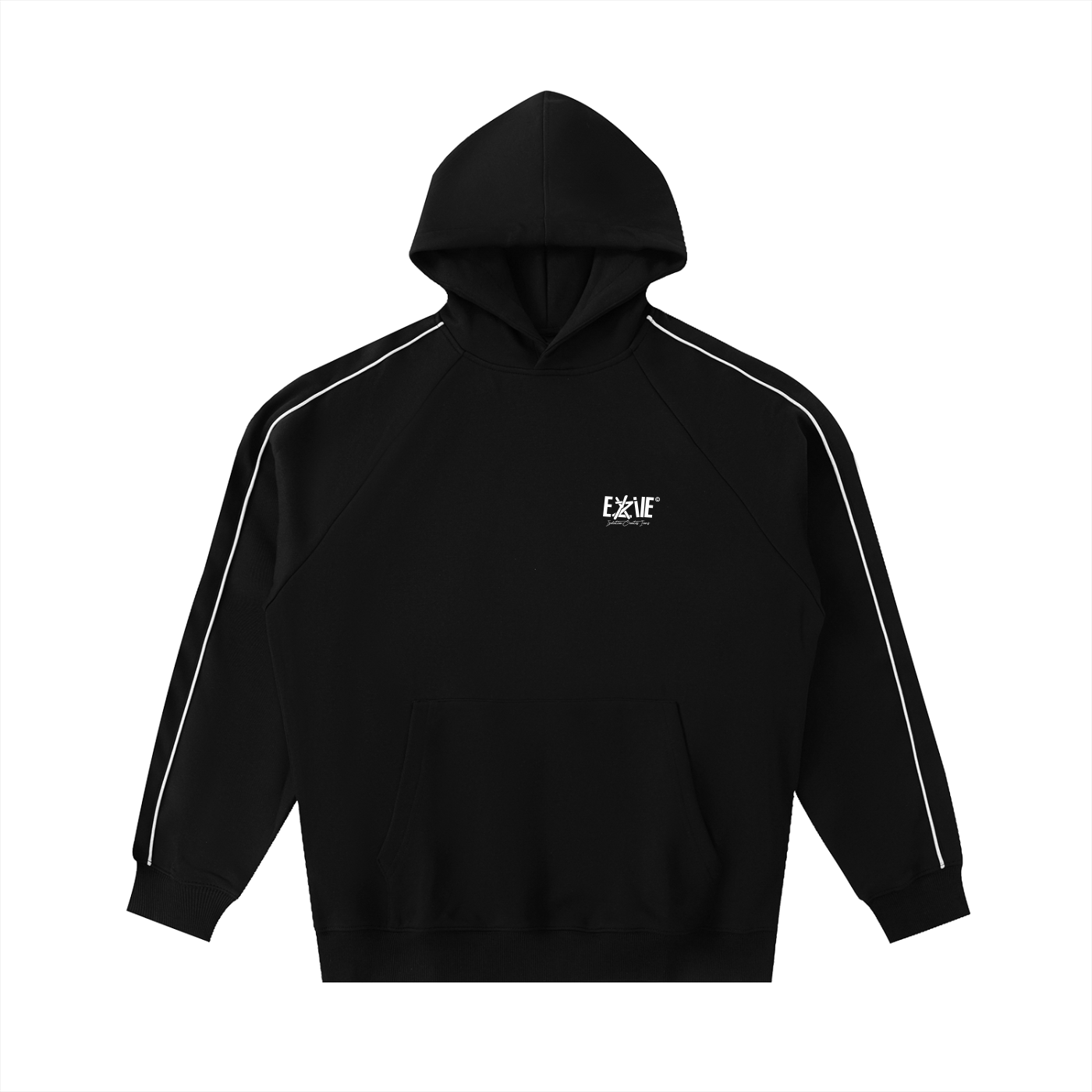 Contrast Piping Raglan Hoodie