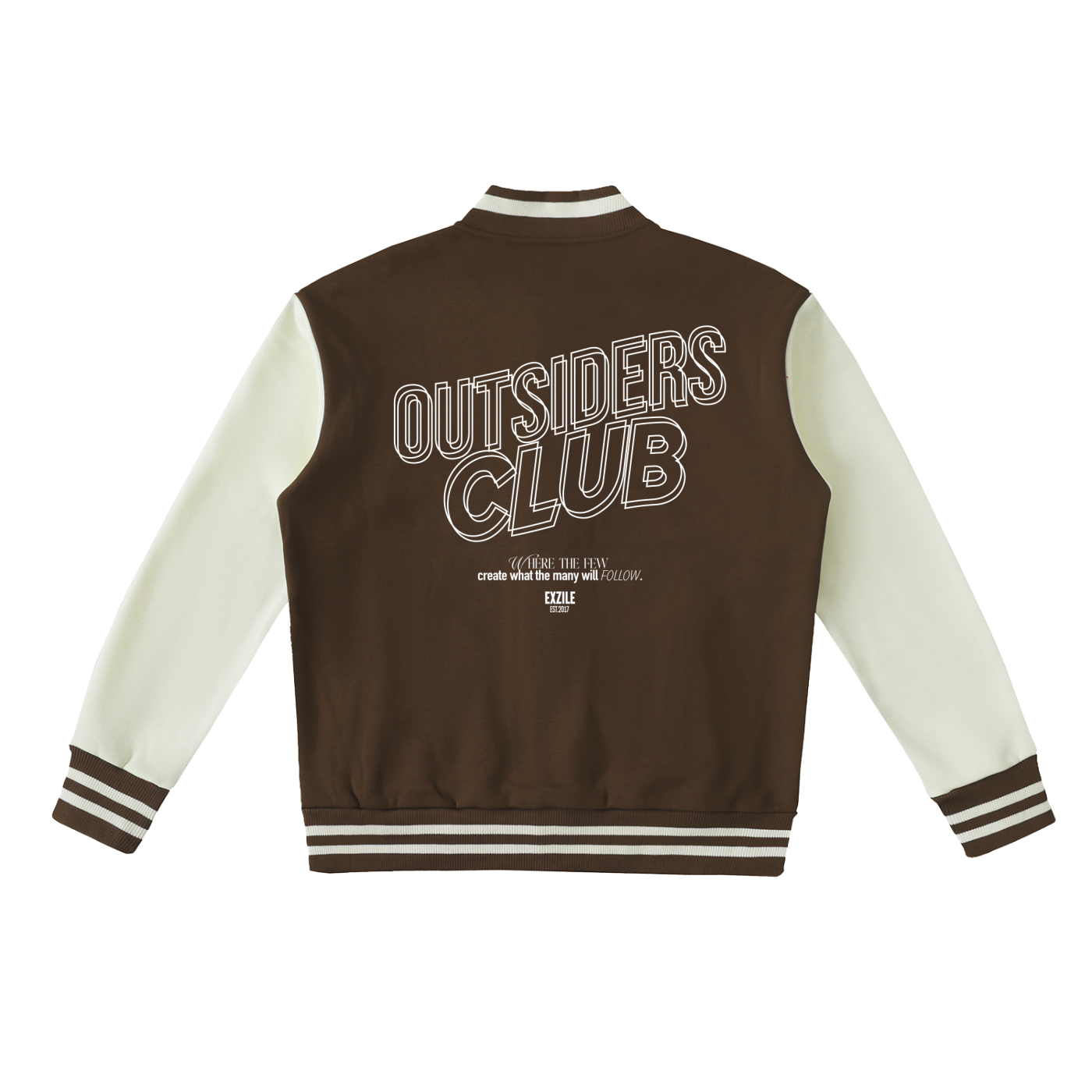 Two-Tone Fleeced Varsity Jacket