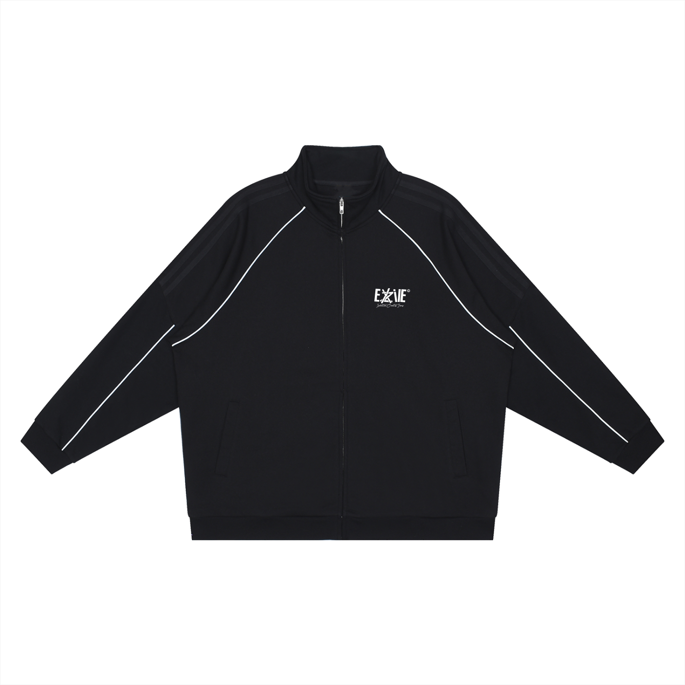 Reflection Striped Raglan Sleeve  Jacket