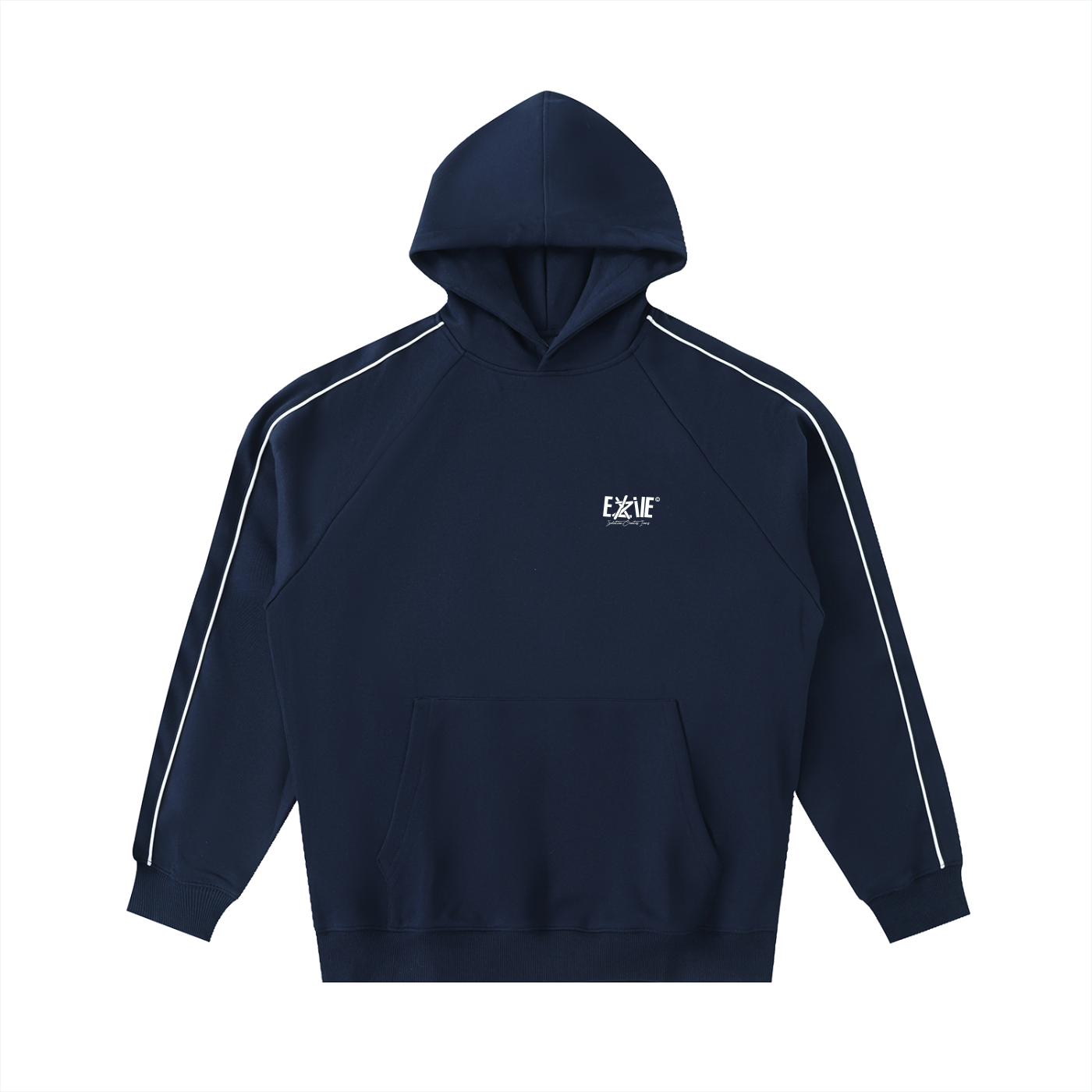 Contrast Piping Raglan Hoodie
