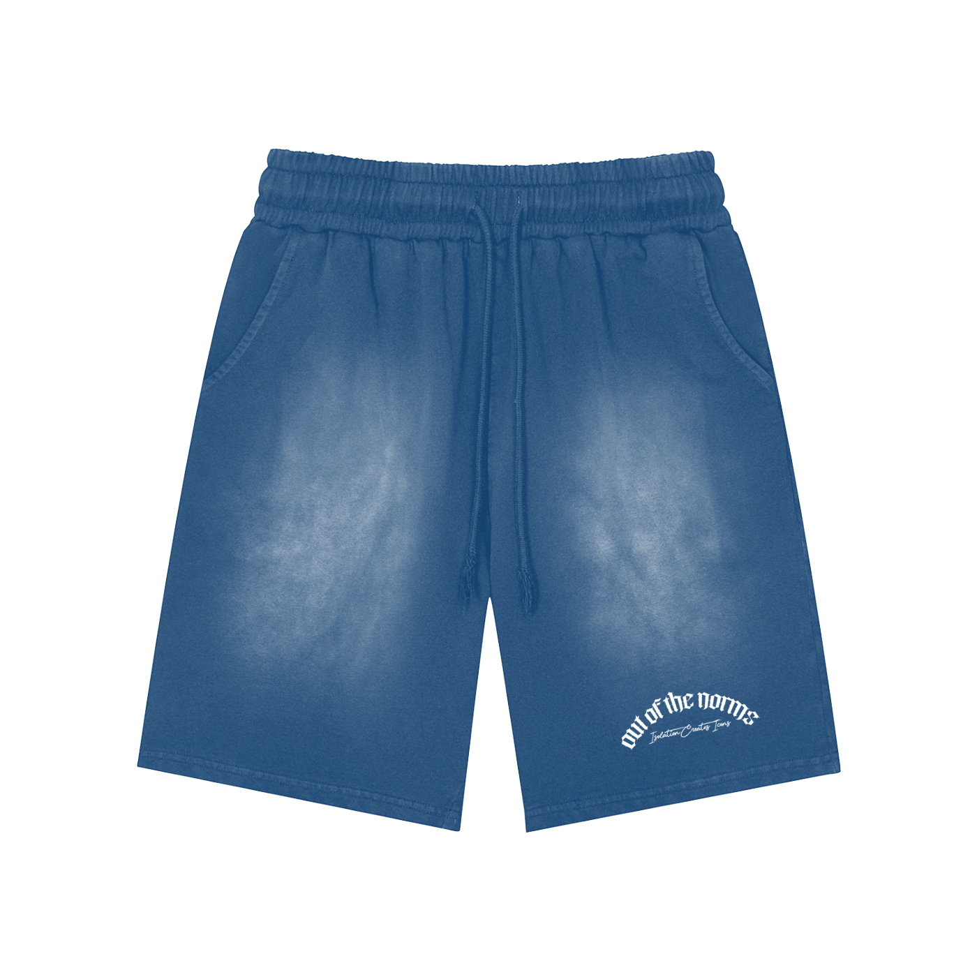 Rectangle Patch Monkey Washed Shorts