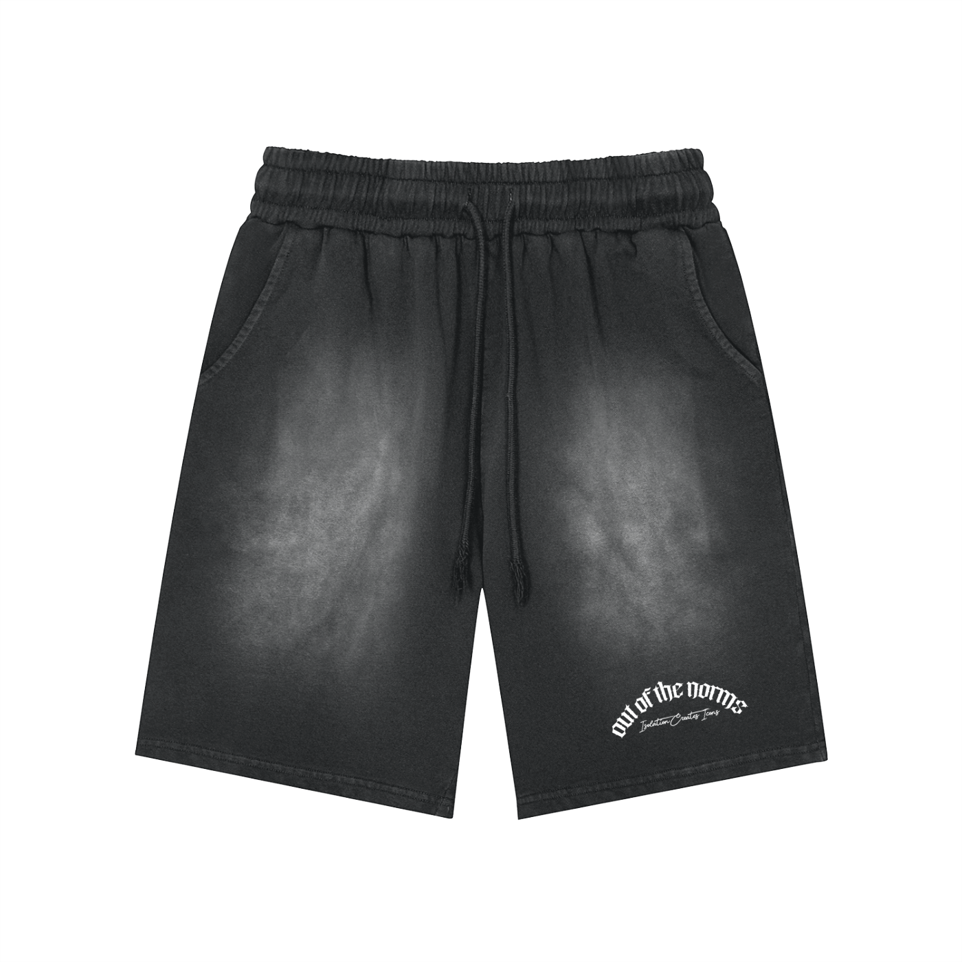 Rectangle Patch Monkey Washed Shorts