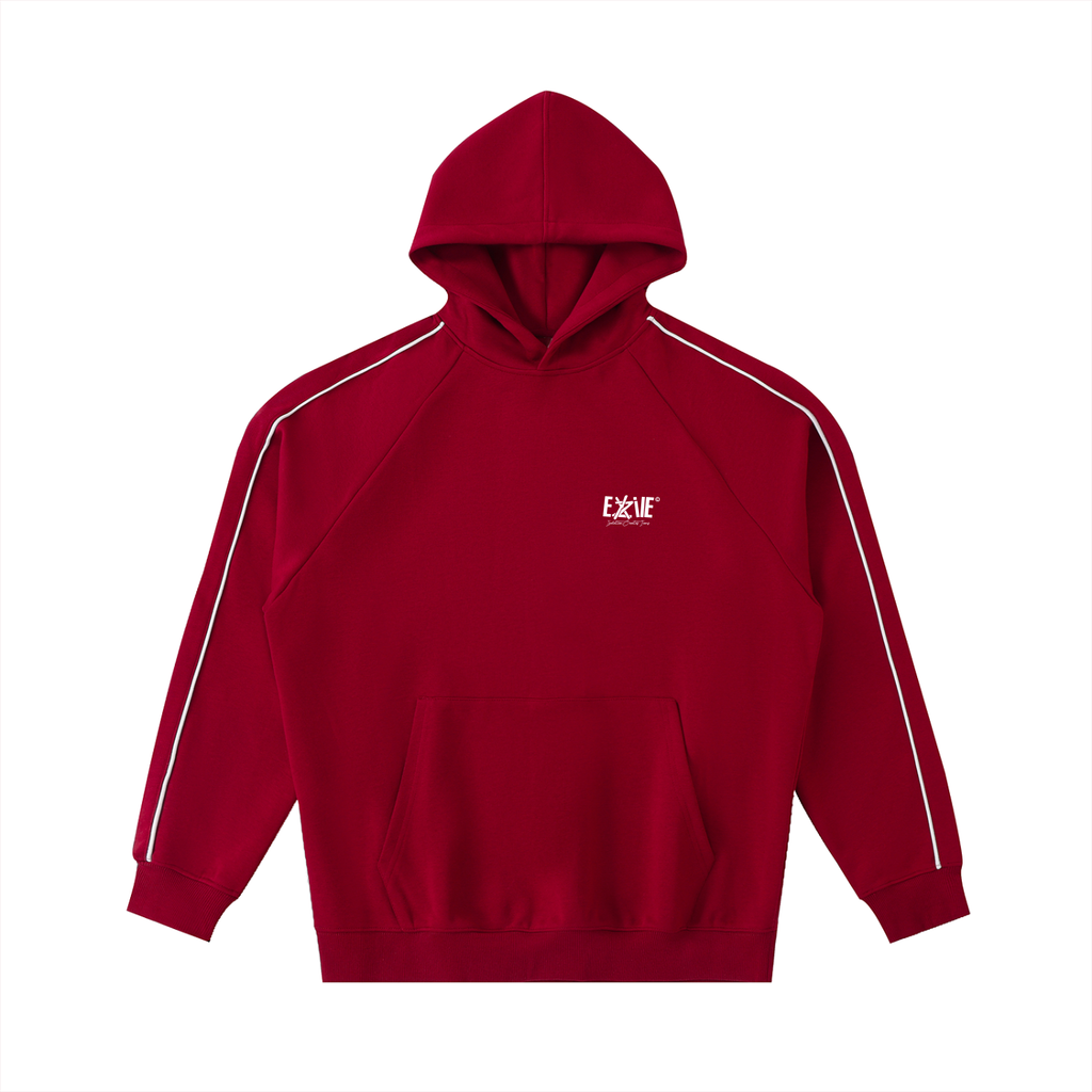 Contrast Piping Raglan Hoodie