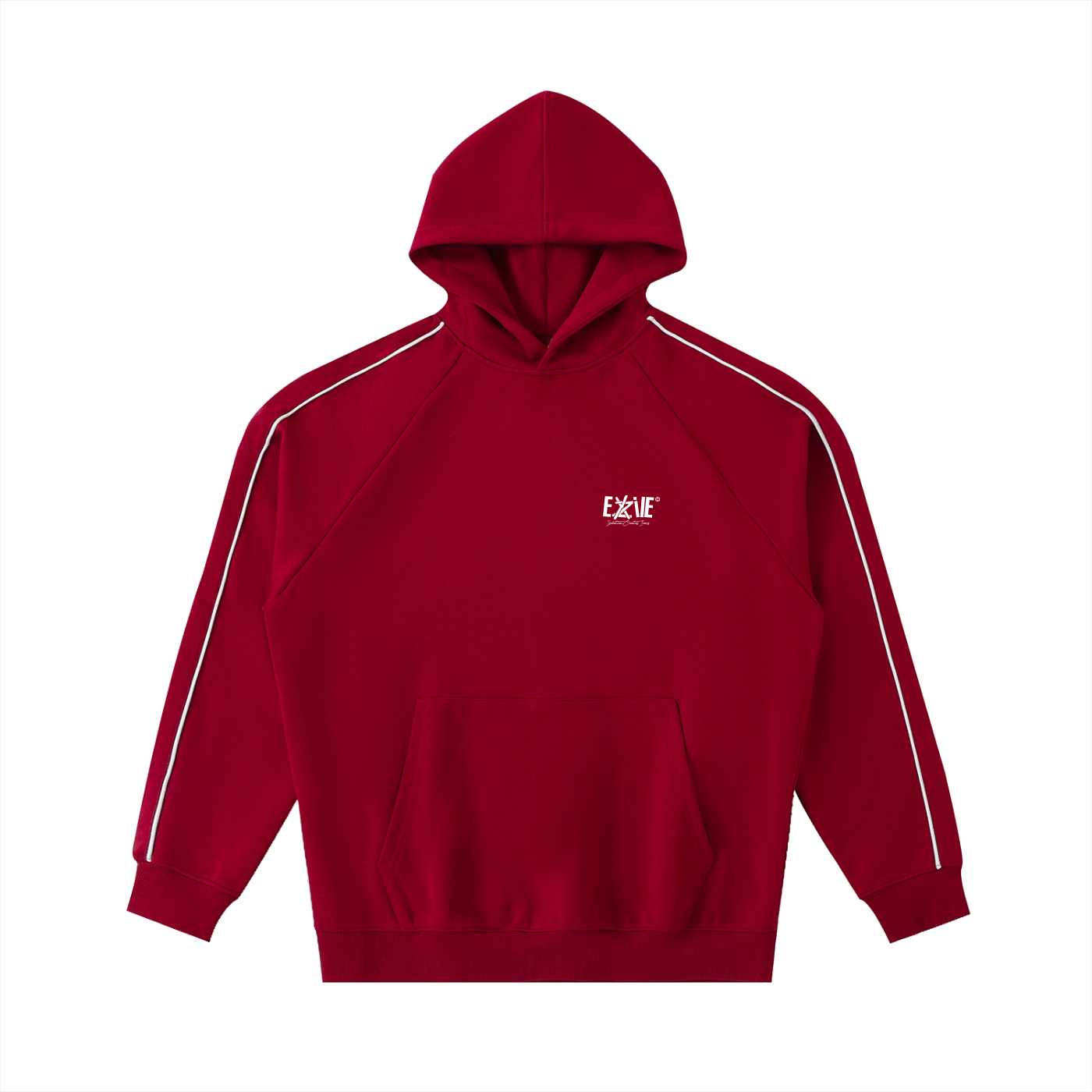 Contrast Piping Raglan Hoodie