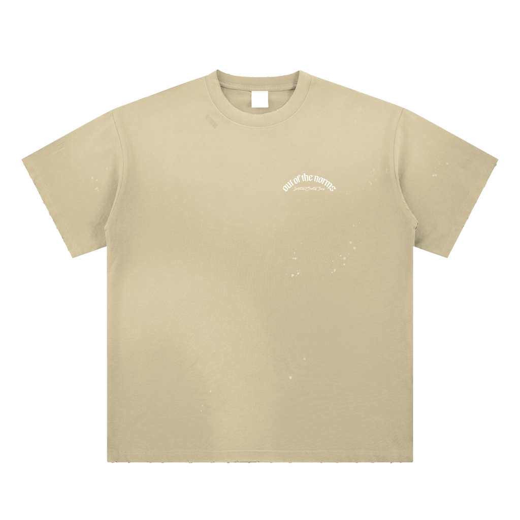 Hand-Frayed Sunfade Paint Splatter T-Shirt