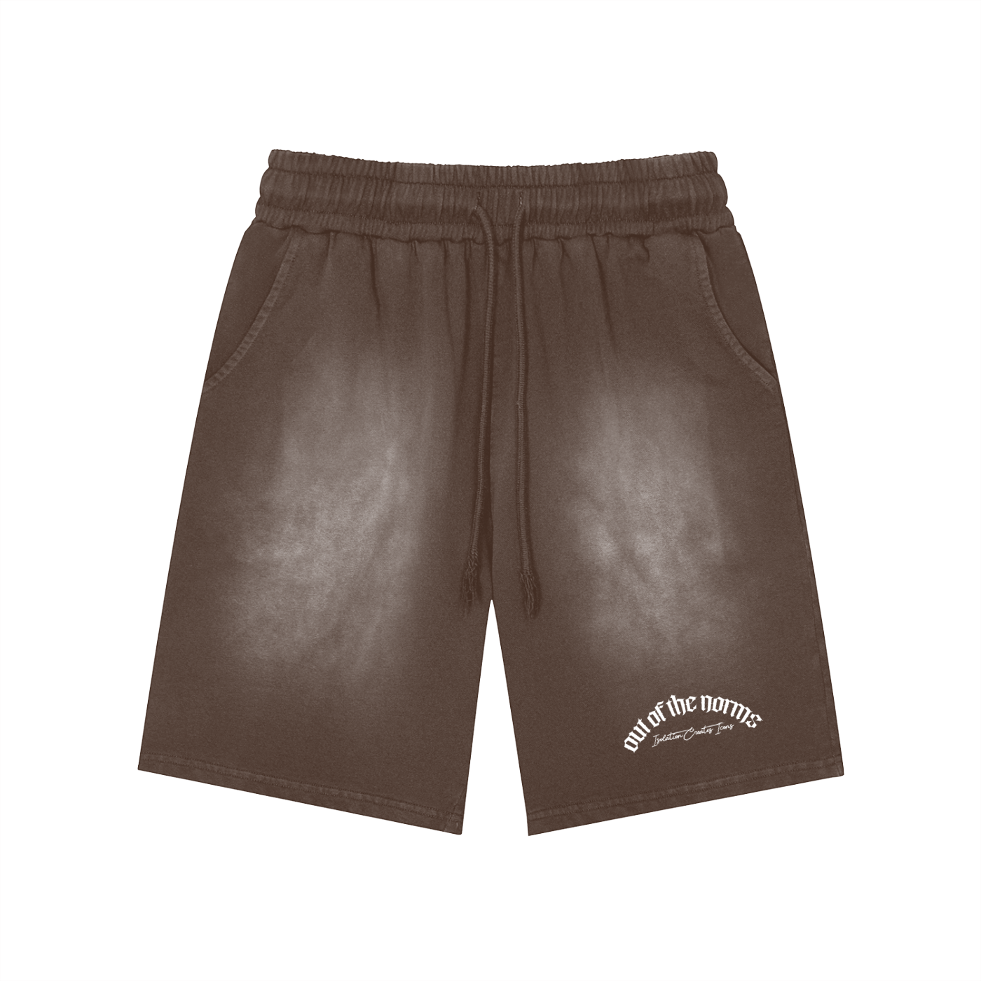 Rectangle Patch Monkey Washed Shorts