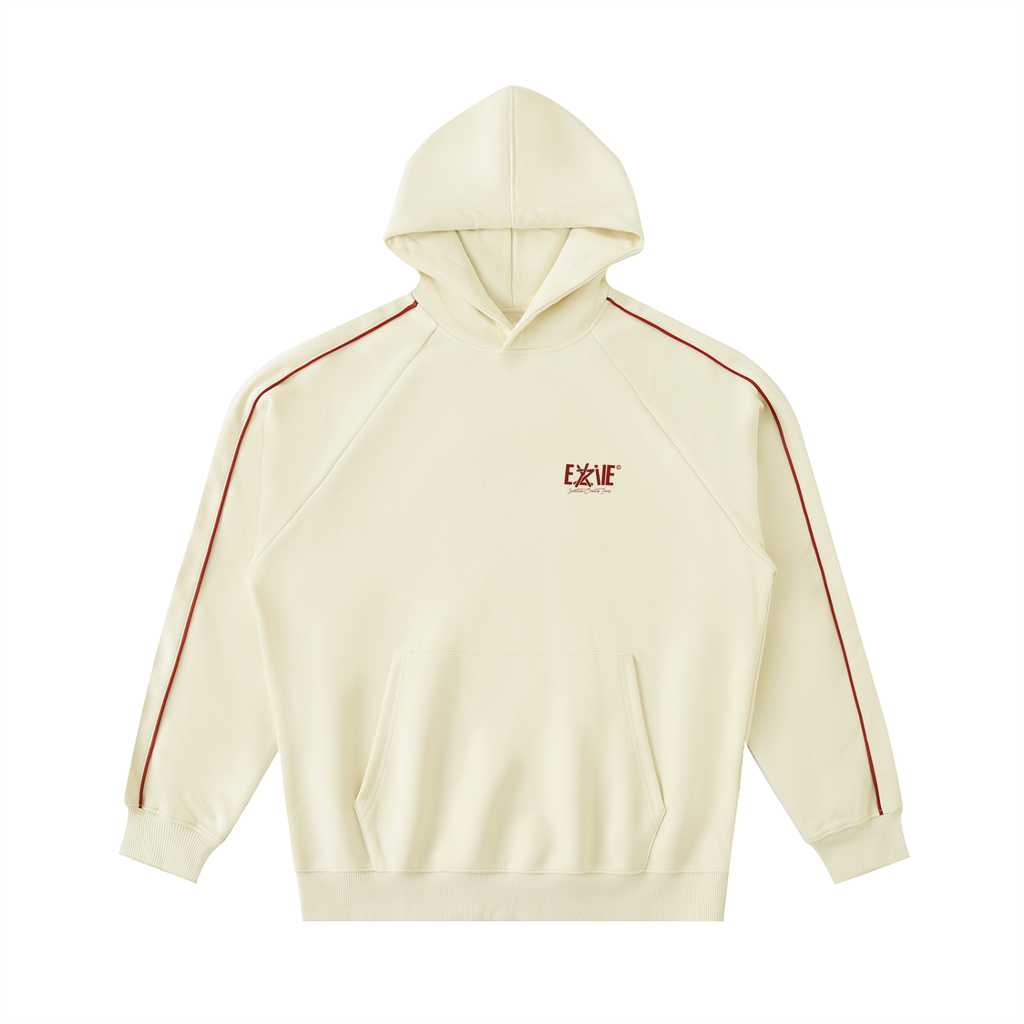 Contrast Piping Raglan Hoodie