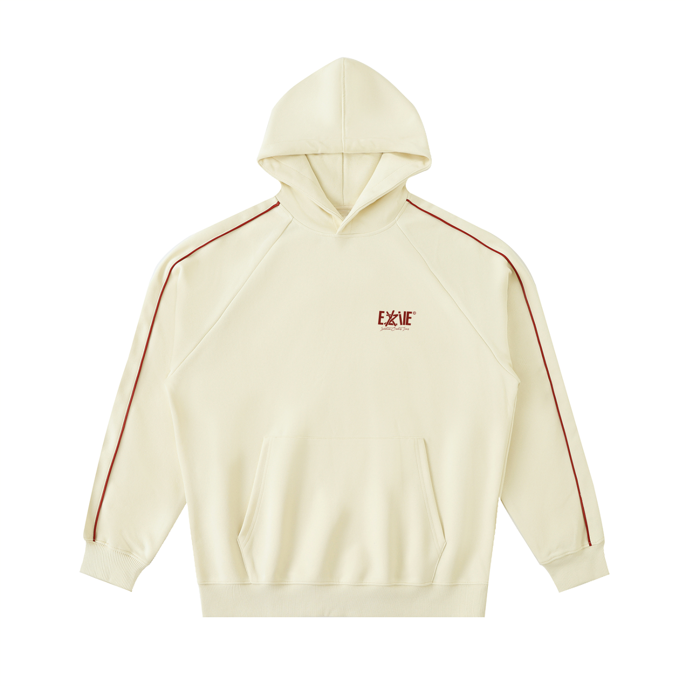 Contrast Piping Raglan Hoodie